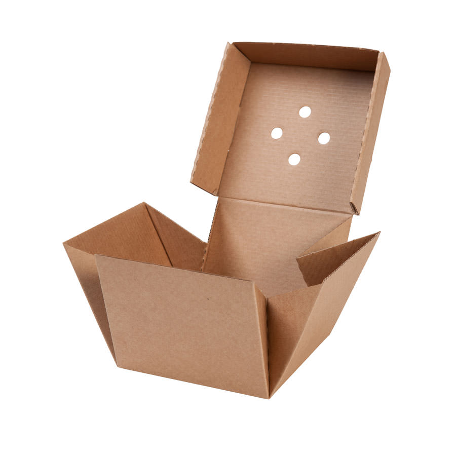 Caja para hamburguesa XL, cartón kraft, 13 x 13 x 10 cm Las cajas de Bionatic Spain son 100% ecológicas, biodegradables, sostenibles y desechables. Biopacksystems es ahora Bionatic Spain, especialistas en envases ecológicos para alimentación desde 2010. La primera tienda online de envases ecológicos, biodegradables y compostables de calidad. Bionatic Spain ofrece una gama de productos ecológicos y 100% biodegradables a empresas de catering, restaurantes, truck food. Los envases de Bionatic Spain, son perfectos para take away, para llevar la comida que sobra en el restaurante y para comida para llevar en general. Los productos de biopacksystems y Bionatic Spain, son de calidad garantizada y con todos los certificados que exige la comunidad europea.