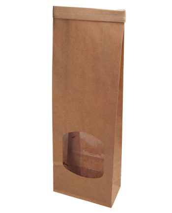 Bolsa marrón con base y ventana S 500 uds/caja