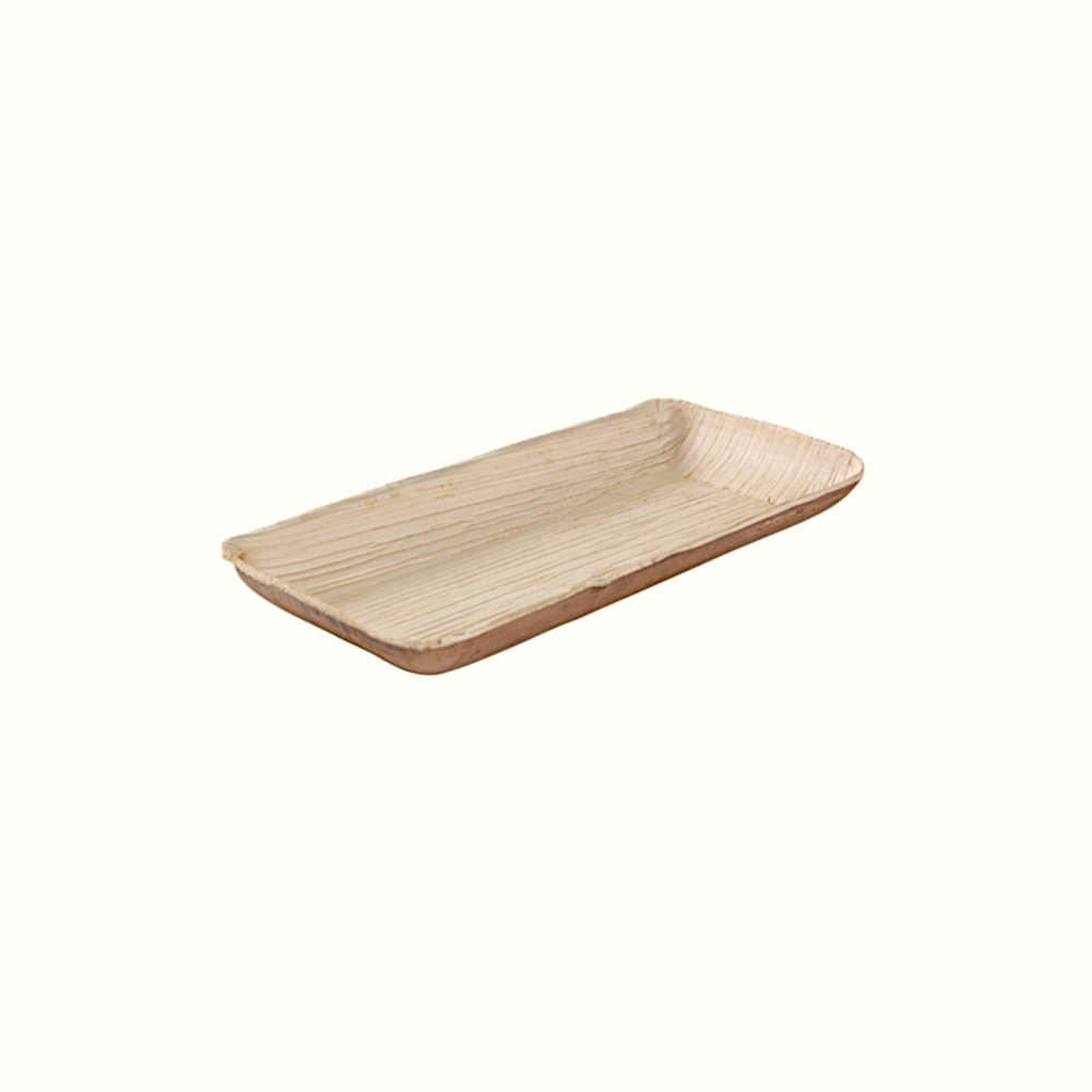 Bandeja rectangular de hoja de palma 125ml 400 uds/caja