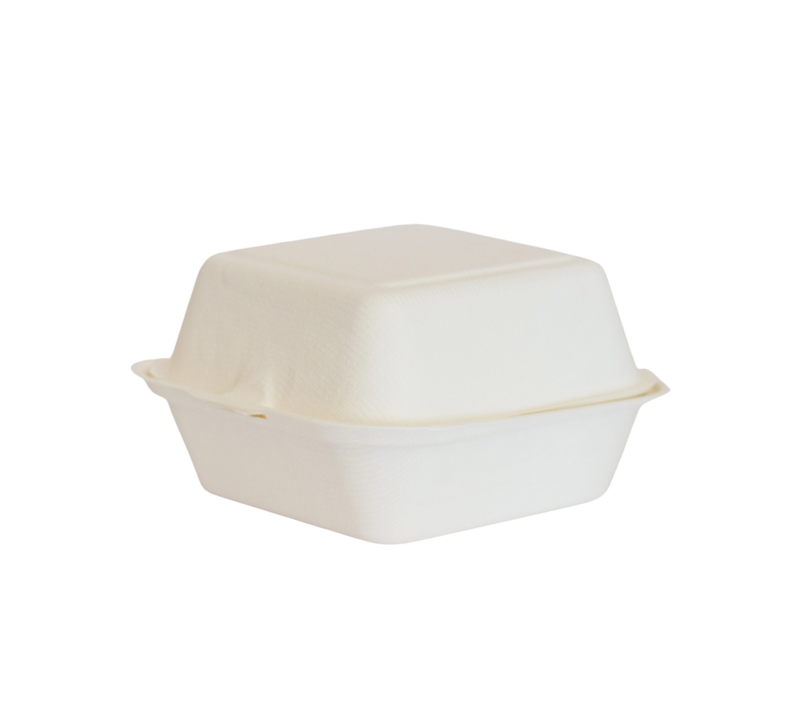 Envase de caña de azúcar para hamburguesa 450ml 15x15x8,5cm 500 uds/caja