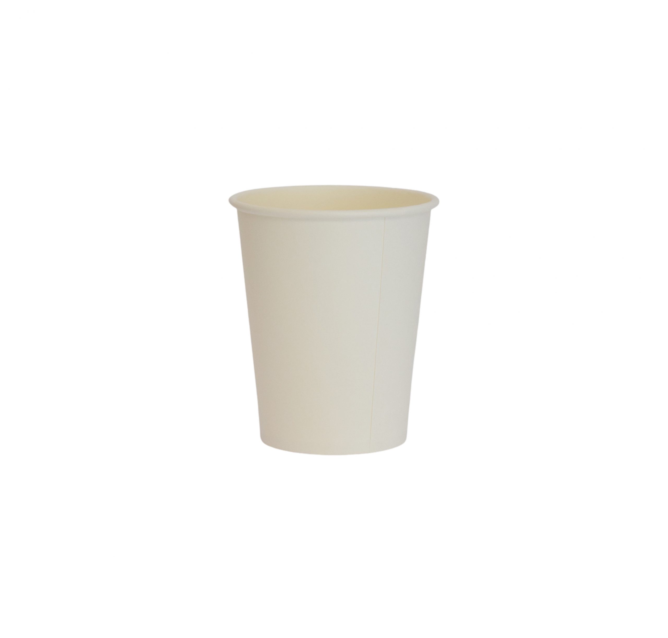Vaso súper BIO de cartón blanco sin PLA 175ml/6oz