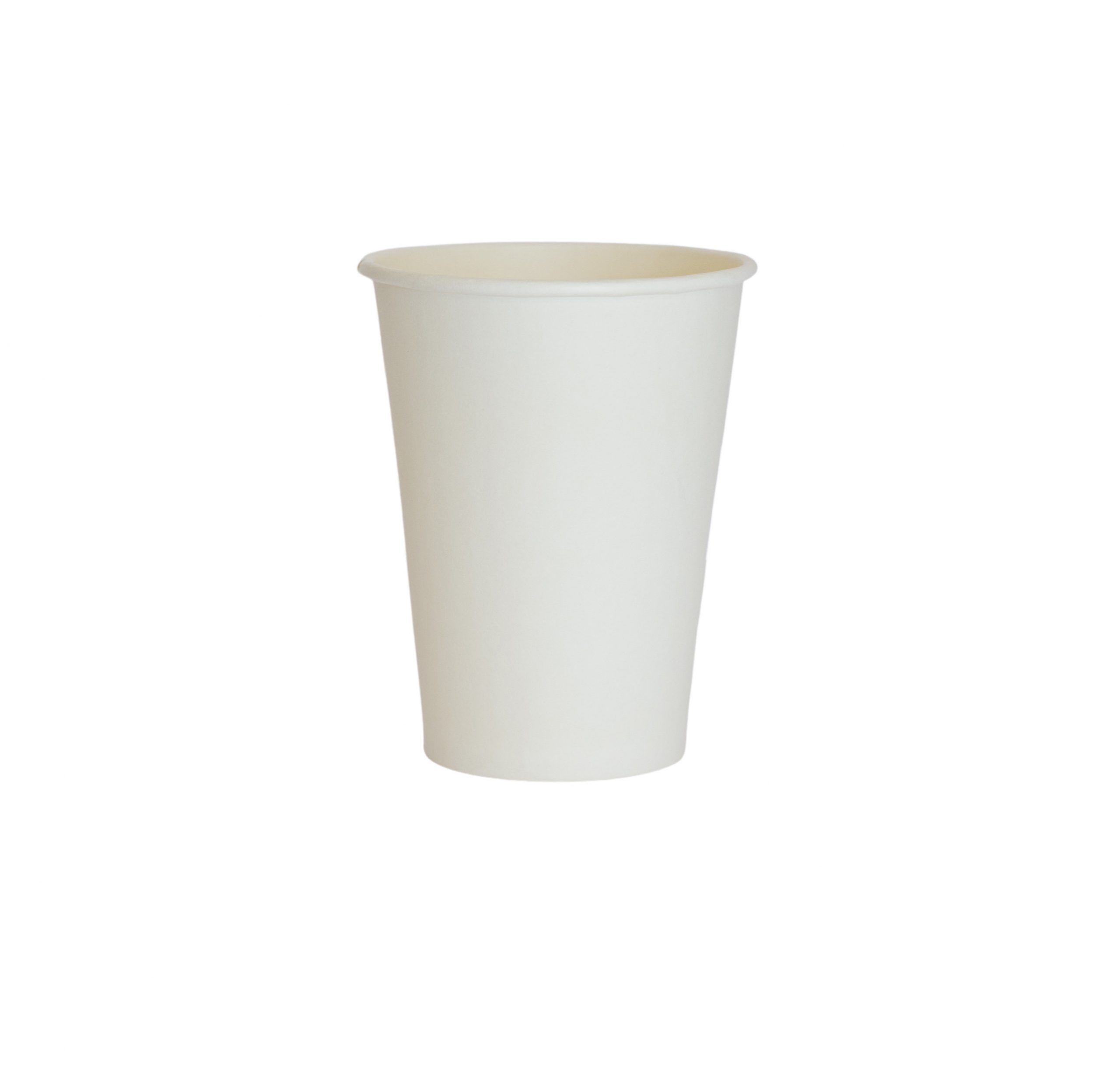 Vaso súper BIO de cartón blanco sin PLA 355ml/12oz
