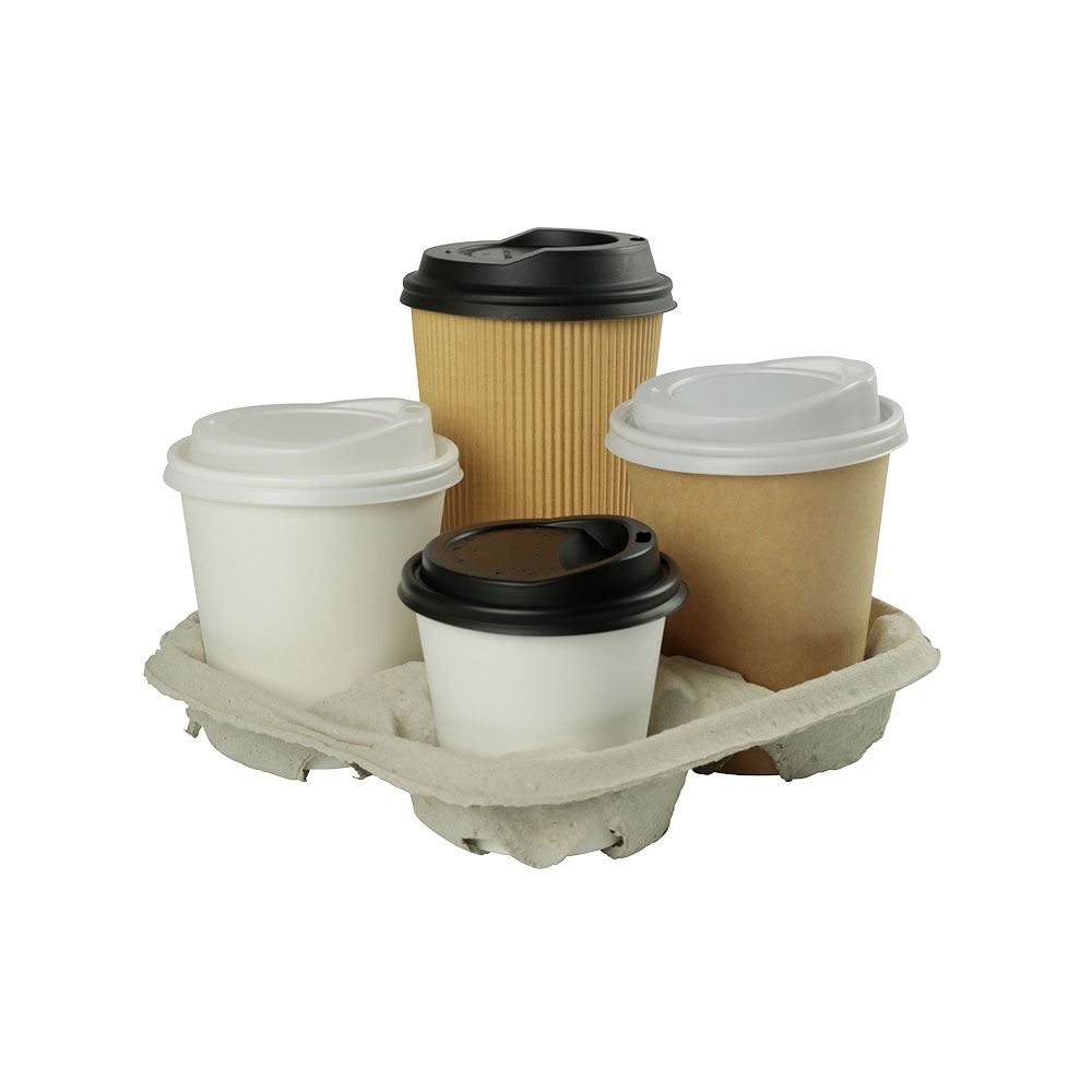Bandeja de cartón para 4 vasos 220 uds/caja