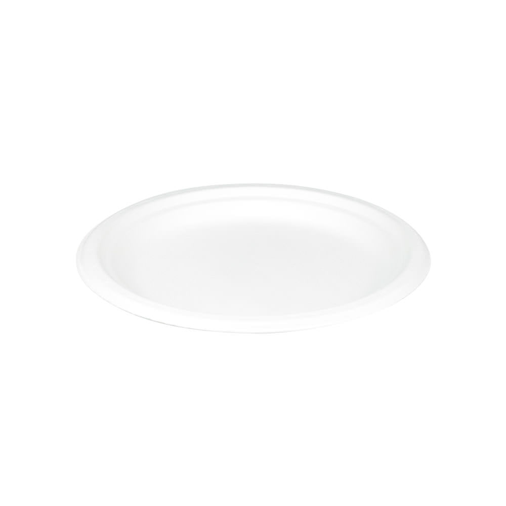 Plato redondo de caña de azúcar Ø22cm 250 uds/caja