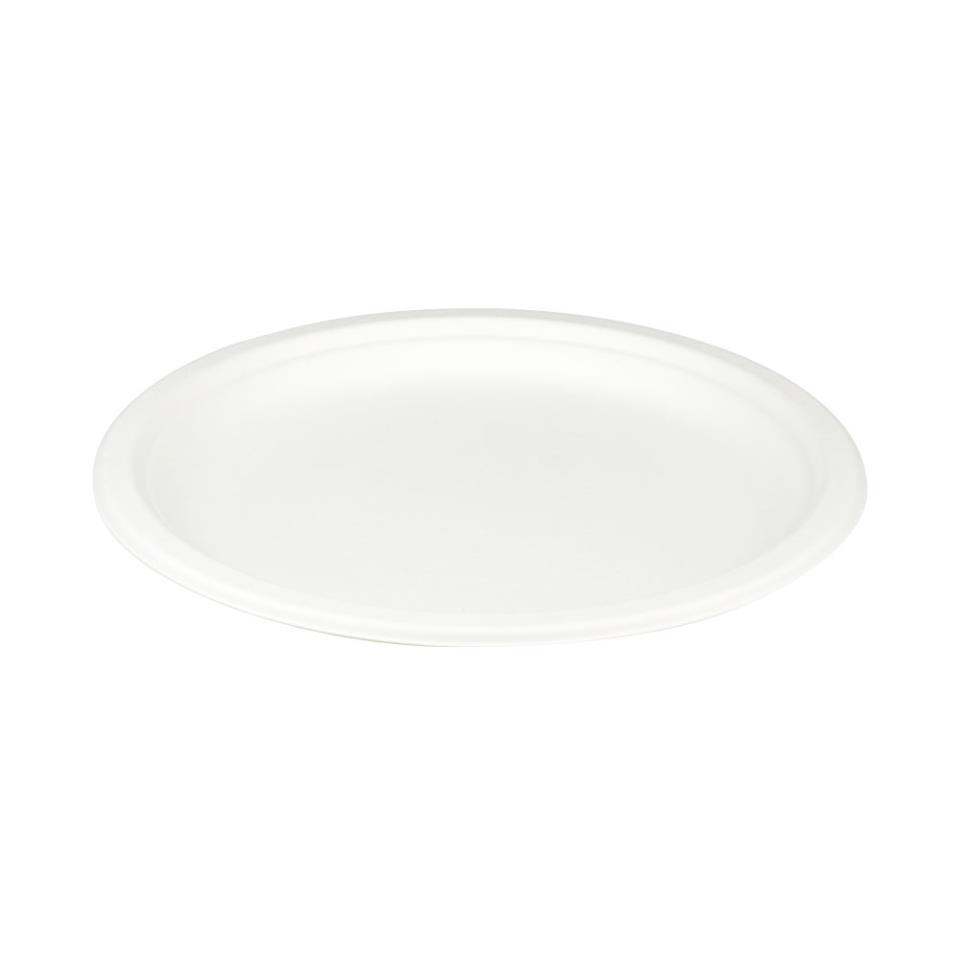 Plato redondo de caña de azúcar Ø26cm 500 uds/caja