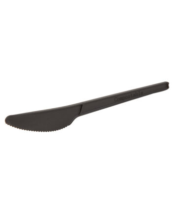 Cuchillo CPLA negro mate 16,5cm 1000 uds/caja
