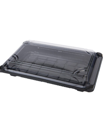 Bandeja negra bio para sushi 22,5x14,5x4cm 250 uds/caja