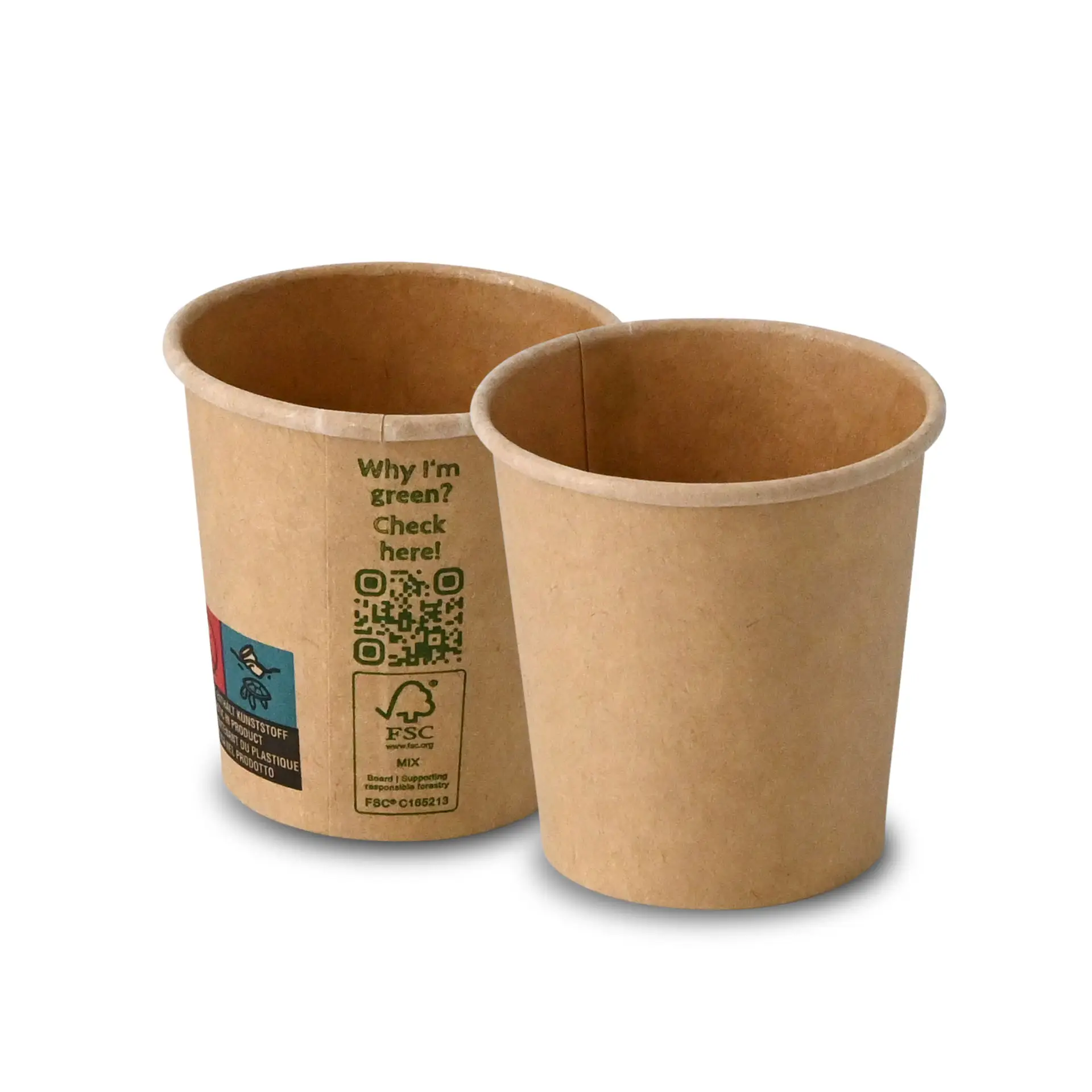 Vaso Bio cartón kraft con PLA 115ml/4oz 1000 uds/caja