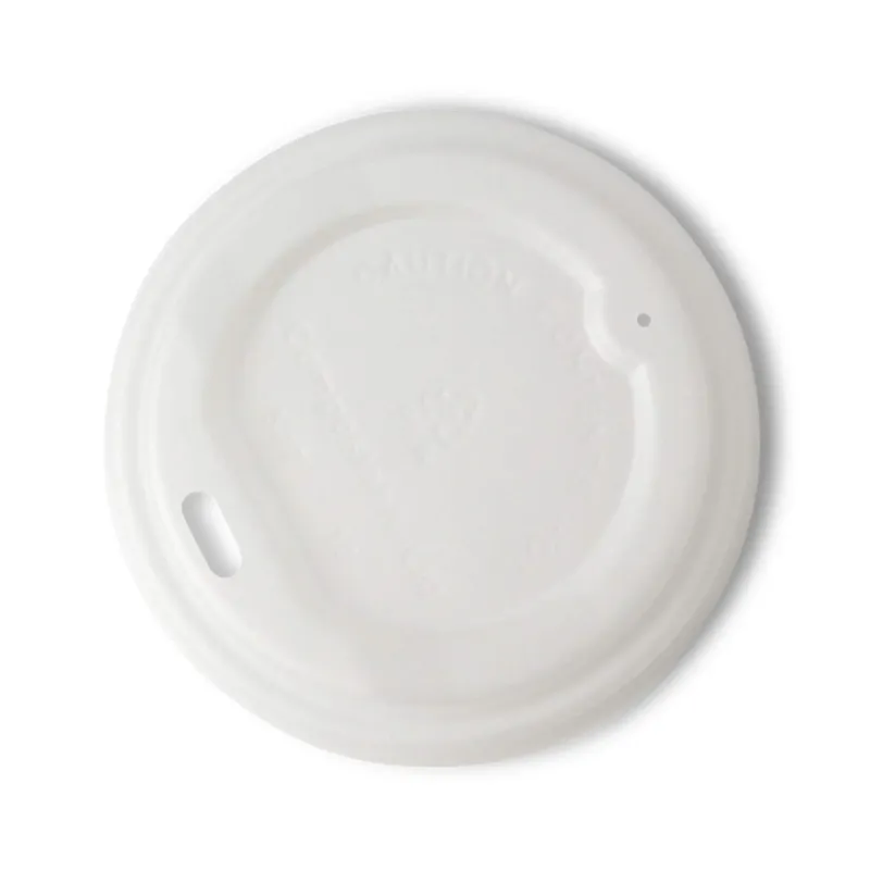 Tapa blanca para vaso de cartón PLA Ø80mm 1000 uds