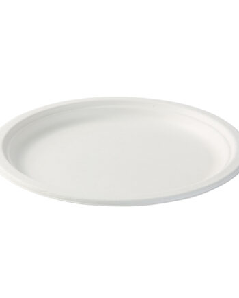 Plato redondo de caña de azúcar Ø22cm 500 uds/caja
