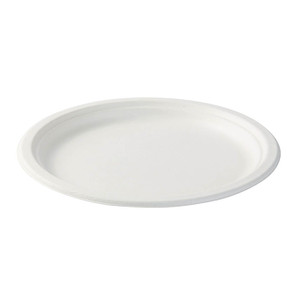 Plato redondo de caña de azúcar Ø23cm 250 uds/caja