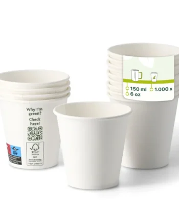 Vaso de cartón blanco con PLA 175 ml/6oz