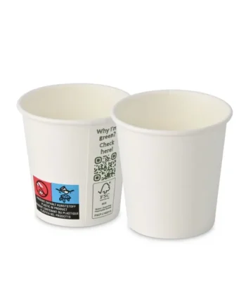 Vaso Bio cartón blanco con PLA 115ml/4oz 1000 uds
