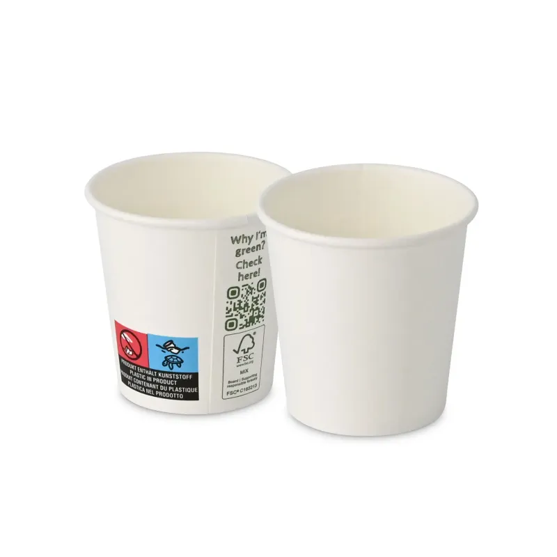 Vaso Bio cartón blanco con PLA 115ml/4oz 1000 uds