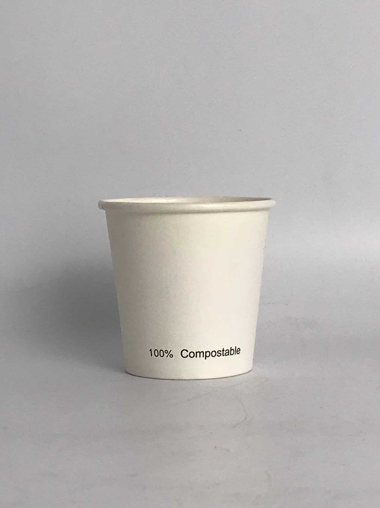 Vaso de cartón blanco sin PLA Ø80mm - 175ml/6oz 1000 uds/caja